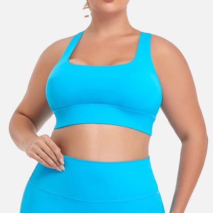 Plus Size Women's High Impact Sports Bra with Shock Absorbing Pads for Yoga and Workout with Back Design