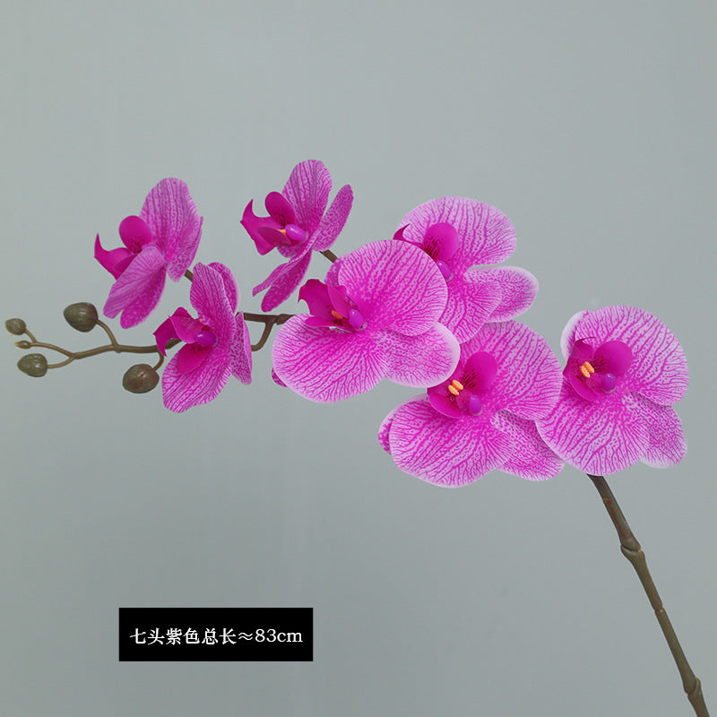 Single-Stem Realistic Multi-Head Phalaenopsis Orchid Artificial Flower - Perfect Home Décor Accent & Wedding Decor Prop, Trending Must-Have for Stylish Events