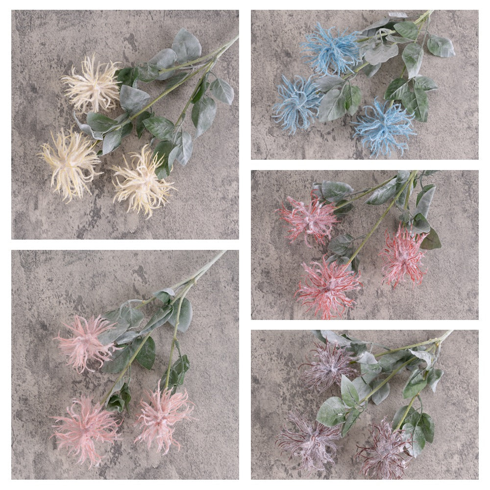 Faux Velvet Sea Urchin Floral Arrangement – Stunning Home Décor, Wedding Bouquet, Aisle Marker, and Decorative Wall Flowers – MW27601