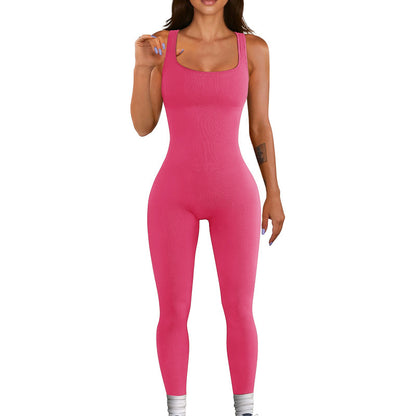 Seamless Outdoor Knitted Bodysuit High Waisted Yoga Jumpsuit for Comfort and Flexibility for Fitness Workouts and Athleisure