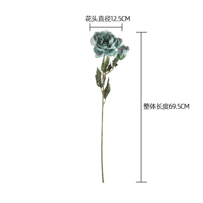 Elegant Faux Peony Branch with Single Bloom and Bud - Perfect for Wedding Decor and Home Accent - INS-Style Realistic Artificial Flowers YC1032