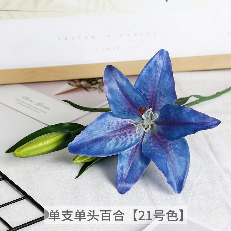 Luxurious Single-Stem Artificial Silk Lily for Wedding Decorations and Home Decor – Exquisite Pre-Made Floral Arrangement for a Touch of Elegance