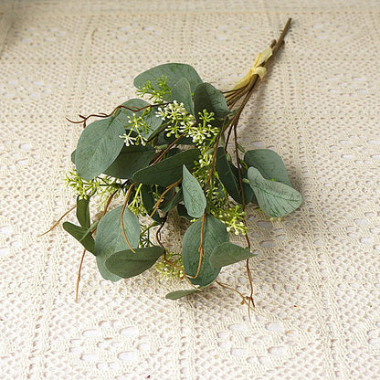 Realistic Eucalyptus Leaf Branch with Silk Print - Perfect for Home Decor, Wedding Celebrations, and Photography - Versatile and Long-Lasting Faux Floral Arrangement