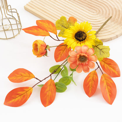 Stunning Autumn Sunflower Bouquet – Realistic Artificial Floral Arrangement for Creative and Minimalist Home Decor, Perfect for Living Room Display