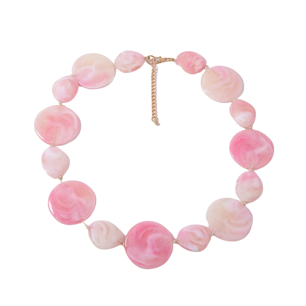 Stylish Minimalist Pink Beaded Geometric Earrings and Necklace Jewelry Set - Perfect for Any Occasion