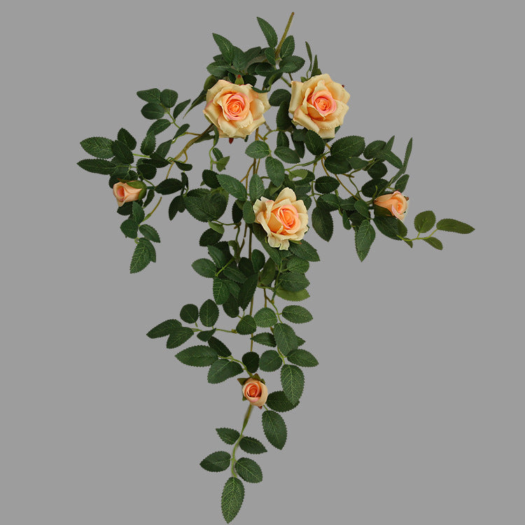 Realistic Artificial Rose Vine Wall Décor - Perfect for Enhancing Backgrounds, Airbnb Aesthetic, and Climate Control Masking