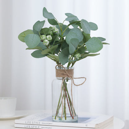 Lifelike Artificial Eucalyptus Money Leaf Arrangement - Stunning Fake Floral Display for Home Décor, Office Decoration, and Eco-Friendly Plants in Vase