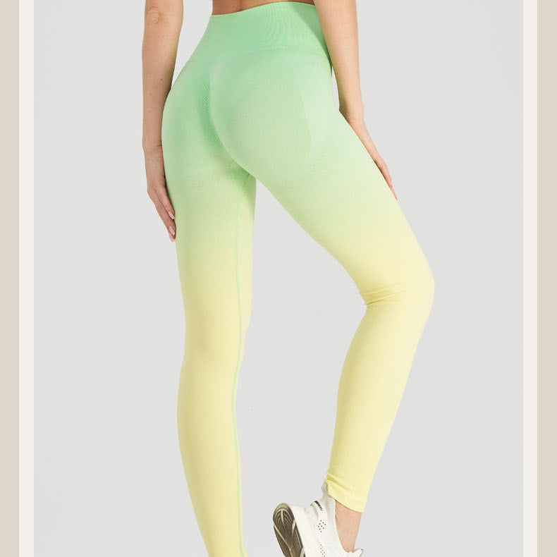 High Waisted Dip Dye Gradient Seamless Yoga Leggings for Peachy Lift and Maximum Comfort for Training and Workouts