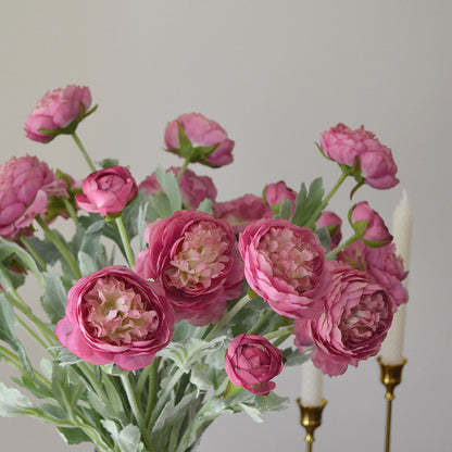 Elegant Faux Floral Arrangement with 3 Velvet-Touched Varieties: Luxurious Simulated Lotus, Camellia, Peony, and Nordic-Inspired Aesthetic for Home Décor