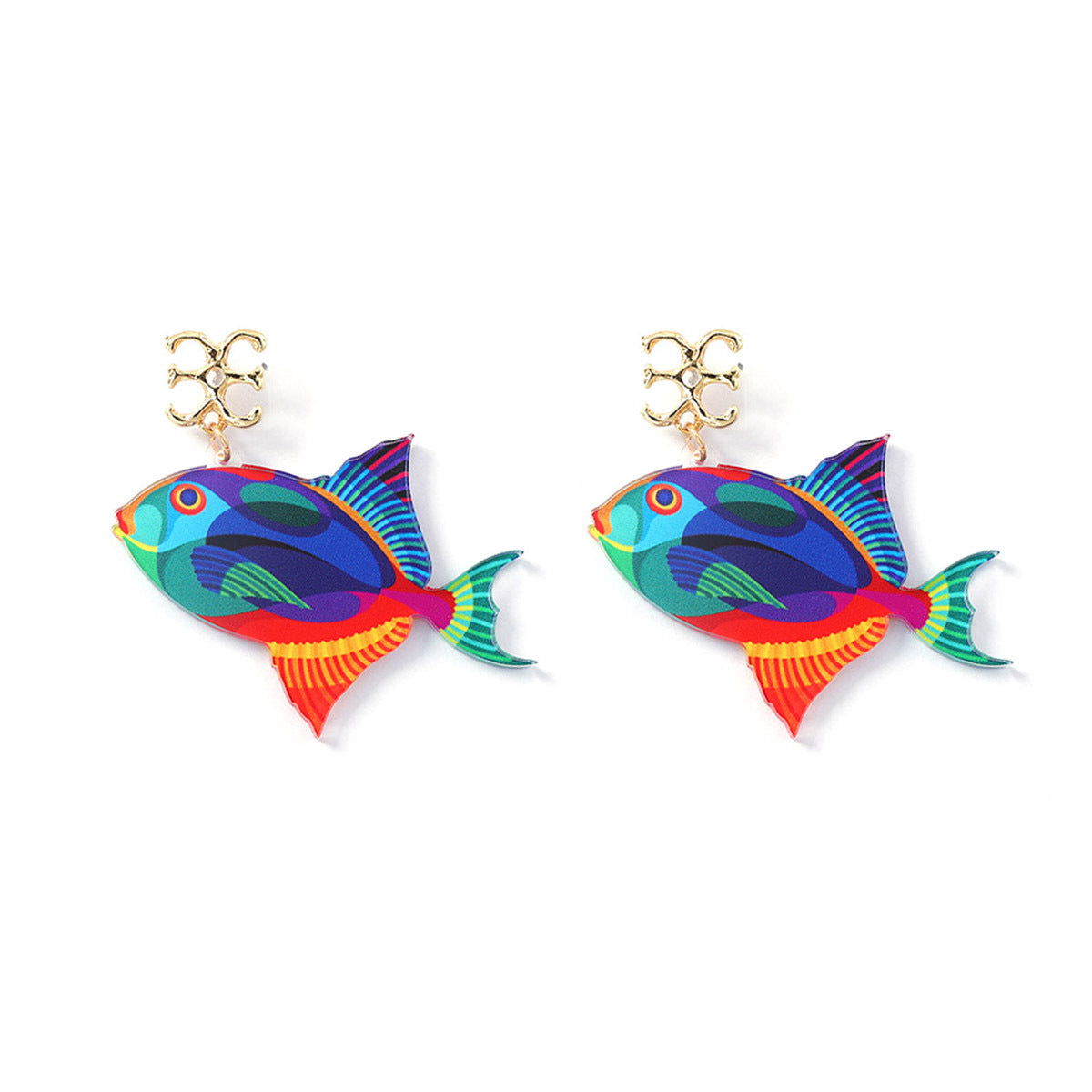 Quirky Minimalist Acrylic Ocean Animal Drop Earrings - Unique and Adorable Jewelry for Women