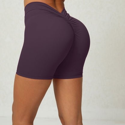 High Waist Deep V Shaping Yoga Shorts for a Flattering Fit No Crack Peach Bottom Gym Shorts for Comfort and Style