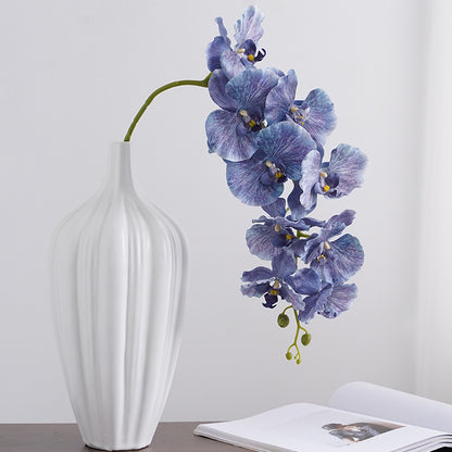 Realistic Single Stem 9-Head European Style Orchid - Perfect for Wedding Decorations & Home Décor, Lifelike Artificial Silk Flowers in Elegant Design