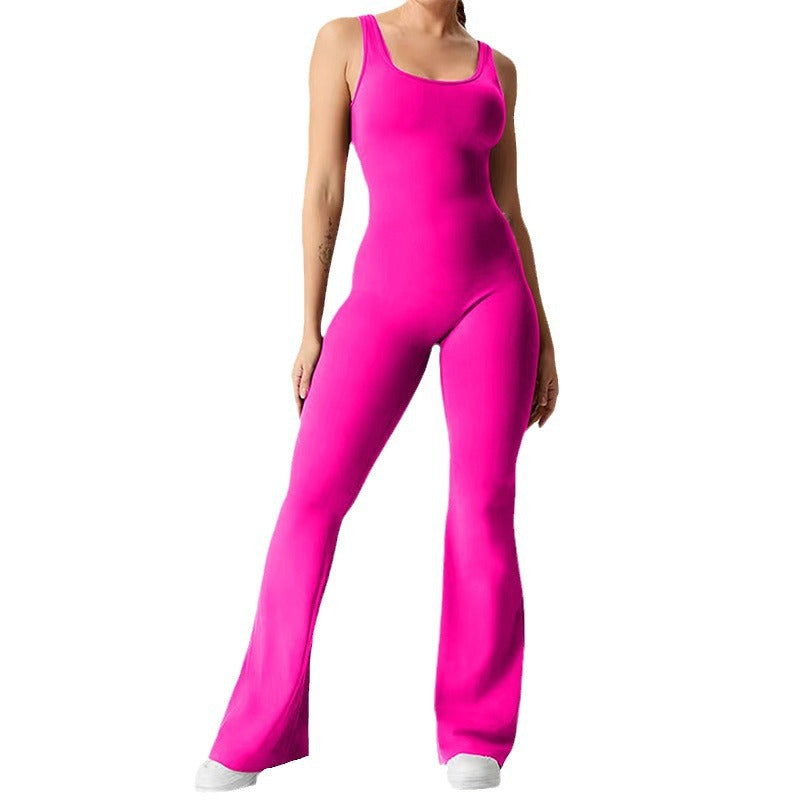 Seamless V Back Hollow Cutout Yoga Jumpsuit for Women Comfortable and for Fitness and Outdoor Activities