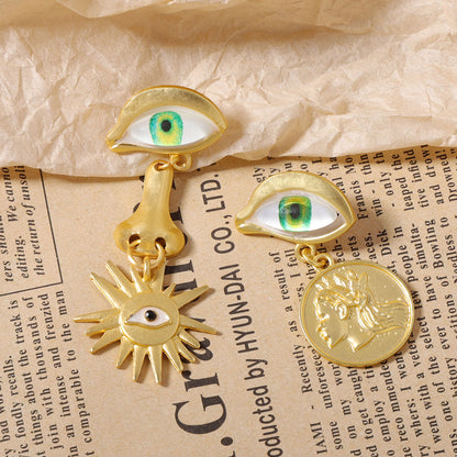 Vintage-Inspired Asymmetrical Devil Eye Long Earrings – Elegant & Versatile Accessories for Any Occasion