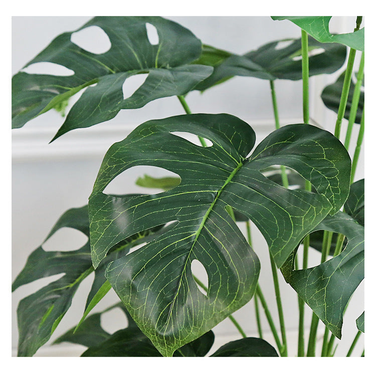 Lifelike Monstera Plant with Large Leaves - Perfect Indoor and Outdoor Decorative Potted Greenery for Home, Office, and Landscape Photography