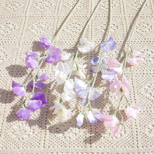 Realistic Pea Blossom Artificial Flower – Single Stem Decorative Faux Pea Pod for Home Decor – Perfect for Wedding Decor, Photography Props, and Stylish Home Accents