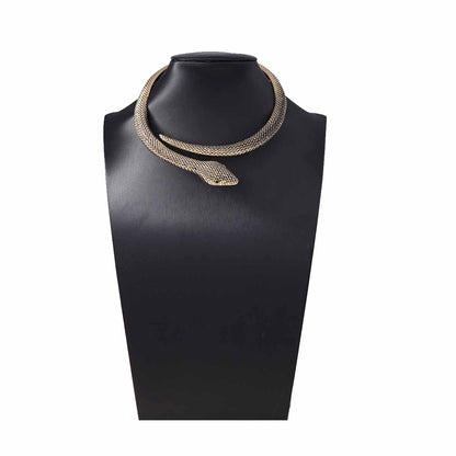 Statement-Making Alloy Snake-Shape Necklace for Women - Unique, Trendy, and Versatile Accessory for Casual Work or Play