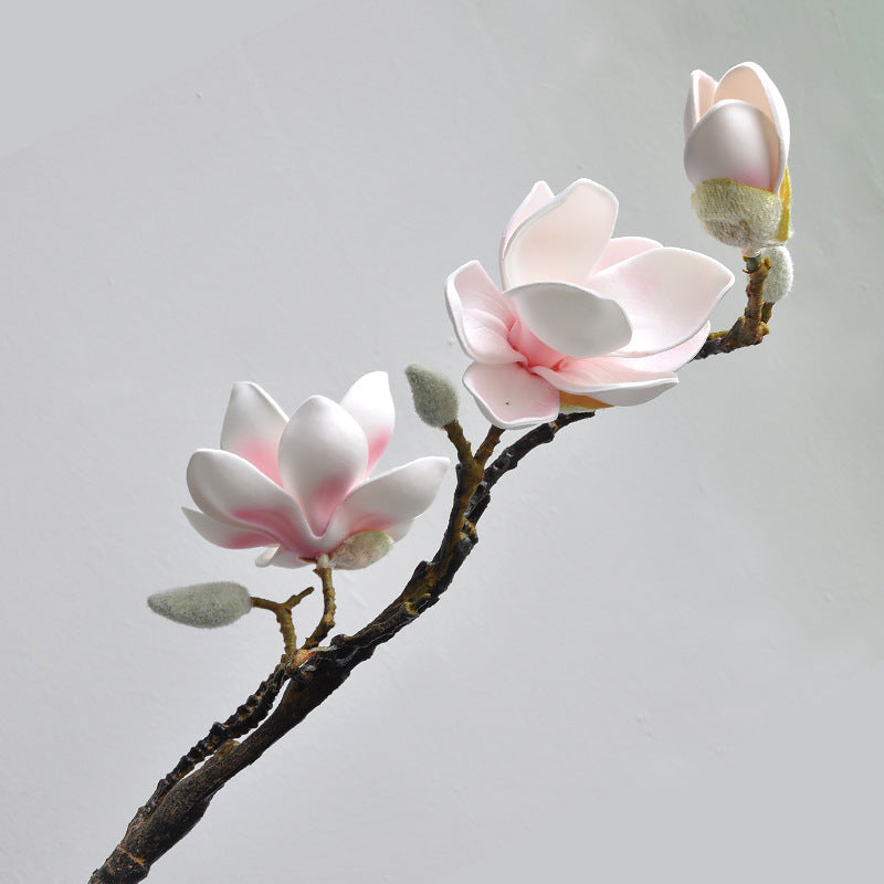 Lifelike Large Magnolia Artificial Flower for Zen-Inspired Hotel and Home Décor - Perfect for Weddings, Events, and Photography