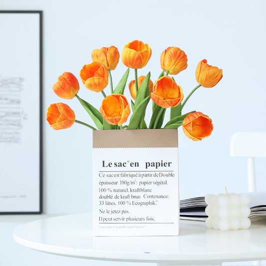 Touch Mini PU Tulip Bouquet - Realistic Faux Tulip Flowers for Elegant Home Décor and Special Occasions