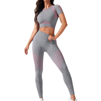 Quality Women's Yoga Set 2 Piece Activewear Outfit with Long Sleeve Top and Pants for Fashionable Comfort During Workouts