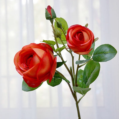 Realistic Single-Stem Candy Rose - Perfect Home Decor Accent for Living Rooms, Wedding Celebrations, Hotels, and Photography Props