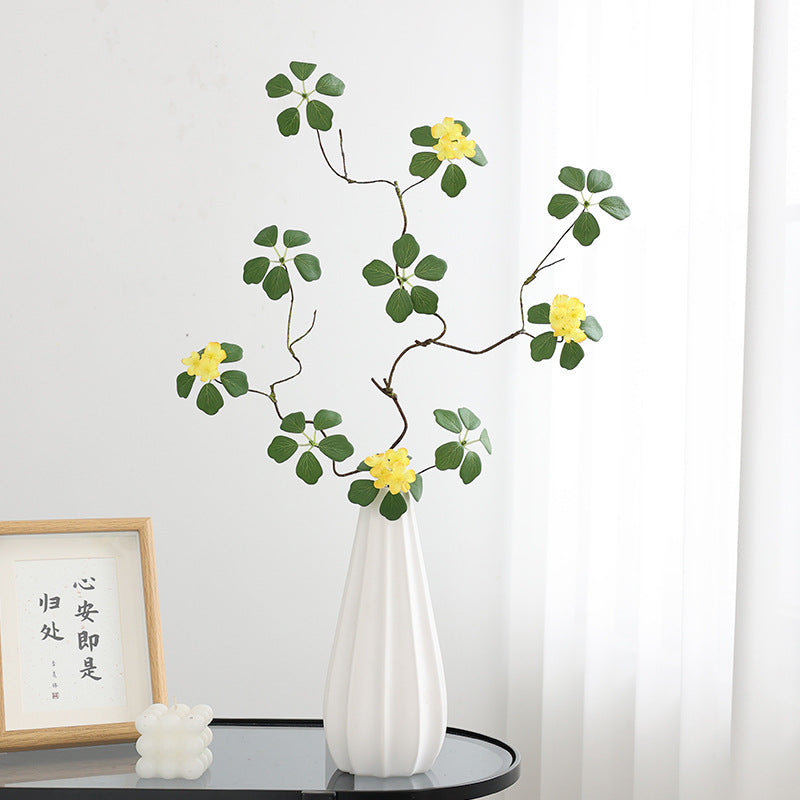 Modern Minimalist Zen-inspired Artificial Indoor Plant Décor with Flowering Lotus Leaves - Perfect for Home and Garden Landscape Design