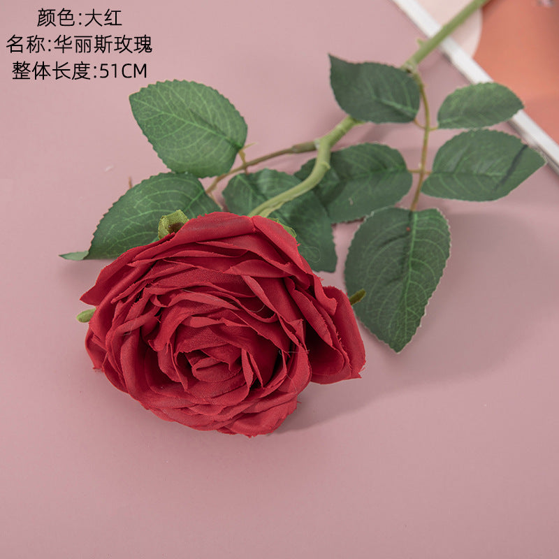 Stunning INS-Style Single Stem Rose - Luxurious Faux Flower for Home Decor and Wedding Celebrations | YC1014