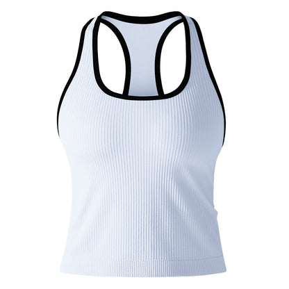 High Performance Seamless Sports Bra and Tank Top Combination for Intense Running Yoga and Gym Workouts with Flexibility and Support