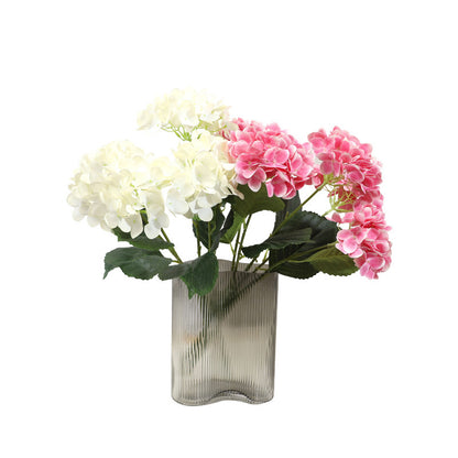 Luxury 3D Printed 5-Head Realistic Hydrangea Floral Arrangement - Stunning Home Décor for Living Room and Dining Table - Beautifully Crafted Faux Flowers