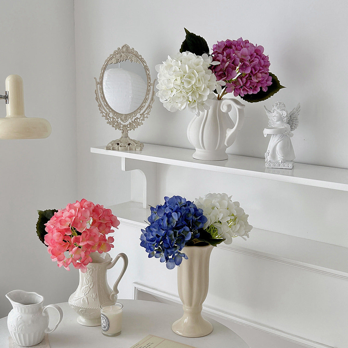 Hydrangea Faux Flower – Realistic Touch, Perfect for Living Room & Dining Table Decor, Elegant Centerpiece for Home & Office