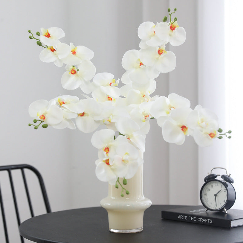 Silk Six-Head Phalaenopsis Orchid Artificial Flowers – Perfect for Living Room Decor, Wedding Venue Arrangements, and Elegant Home Accents