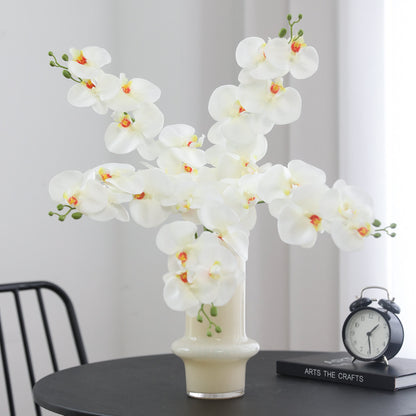 Silk Six-Head Phalaenopsis Orchid Artificial Flowers – Perfect for Living Room Decor, Wedding Venue Arrangements, and Elegant Home Accents