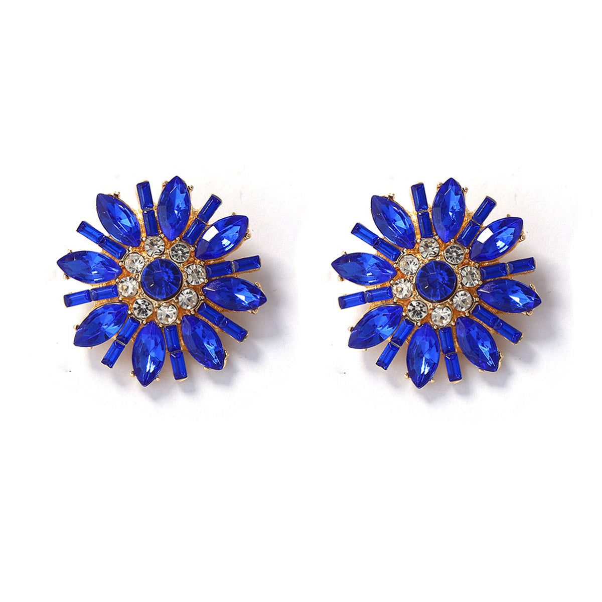 Elegant Luxe  Sparkling Flower Sunflower Stud Earrings - Versatile Multi-Color Daily Wear Jewelry for Parties and Special Occasions