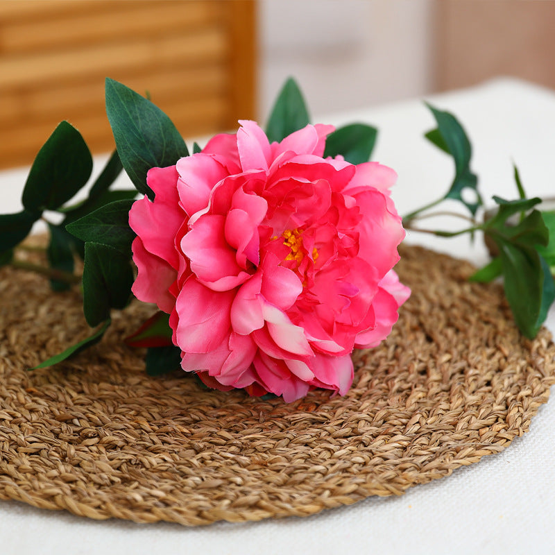 Stunning Faux Peony Flower for Weddings and Housewarming Celebrations - Vibrant Red Decorative Plastic Piece for Lasting Elegance