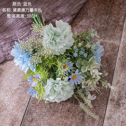 Dai Ling Realistic Carnation Bouquet - Elegant Home Decor Floral Arrangement & Wall Hanging Design - Perfect for Weddings and Special Occasions (CF01408)