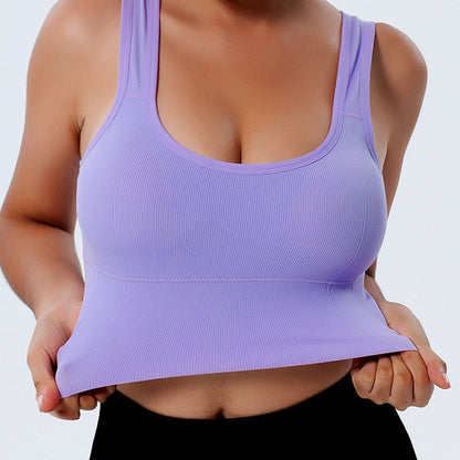 Seamless Quick Dry Breathable Yoga Sports Bra for Women Elastic Cross Back Design for Comfort and Flexibility in Fitness