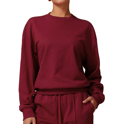 Versatile and Comfortable Knitted Round Neck Sports Sweatshirt for Casual Outings Running and Gym Workouts Loose Fit Design for All Day Wear Model 8933