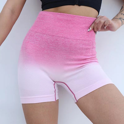 High Waisted Gradient Seamless Shorts for Women Breathable Sweat Resistant Lifting Yoga and Fitness Leggings for Comfort and Performance