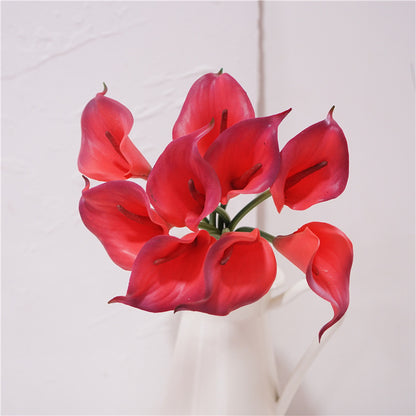 Elegant European-Style Soft Touch Faux Calla Lily Bouquet for Home Décor – Perfect for Living Room and Coffee Table Accent, Durable Plastic Artificial Flowers