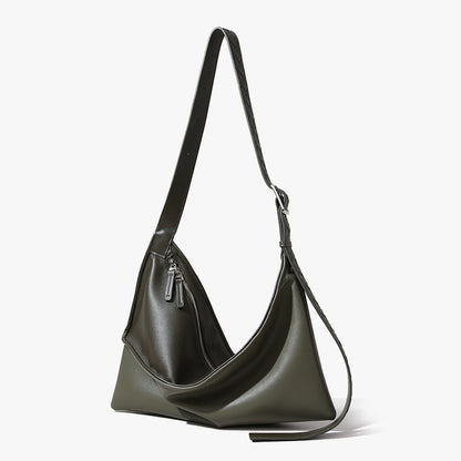 Luxurious Imported Leather Underarm Bag Chic Genuine Leather Crossbody Tote with Ample Storage for Commuters