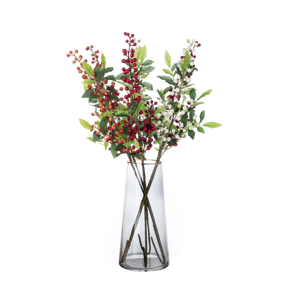 Charming Miniature Christmas Berry Faux Flower Arrangement – Perfect Home Decor for Weddings and Festive Celebrations | MW30000