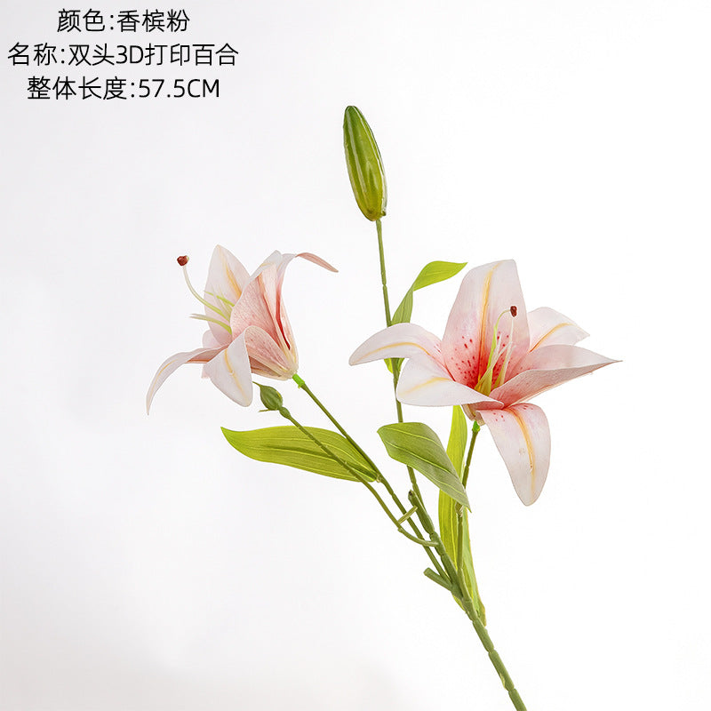 Stunning Double-Ended 3D Printed Lily Artificial Flowers for Home Decor – Stylish INS-Inspired Decorative Accent Perfect for Weddings and Special Occasions | Model MW31587