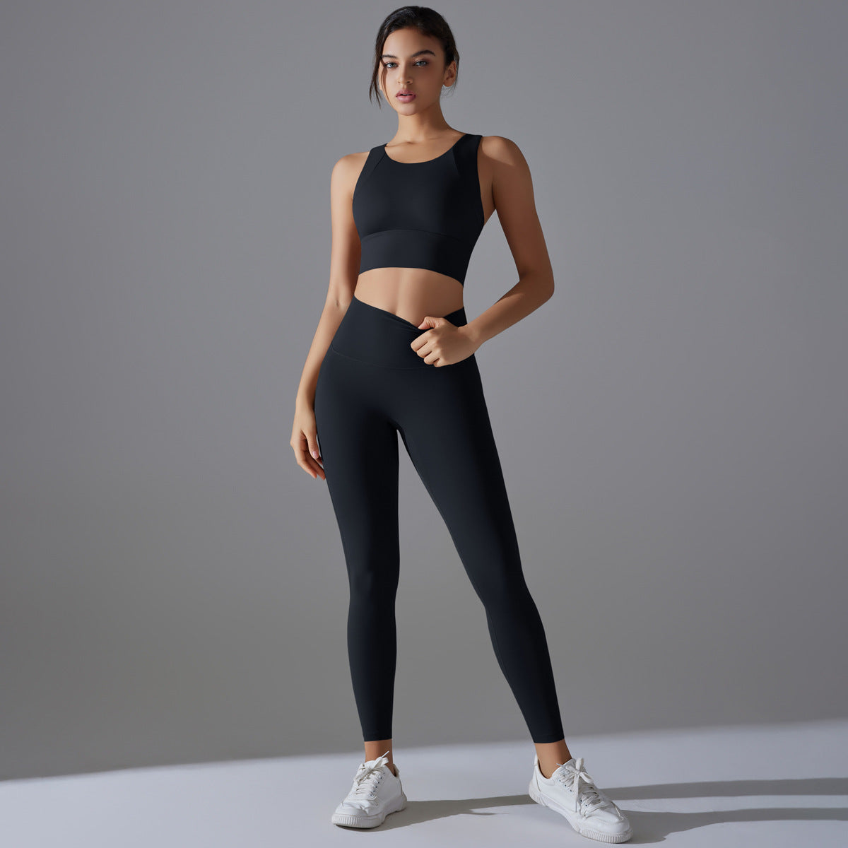 High Waisted Skin Friendly Sports Bra and Leggings Set for Comfort and Support No Underwear Needed for Running Yoga and Fitness