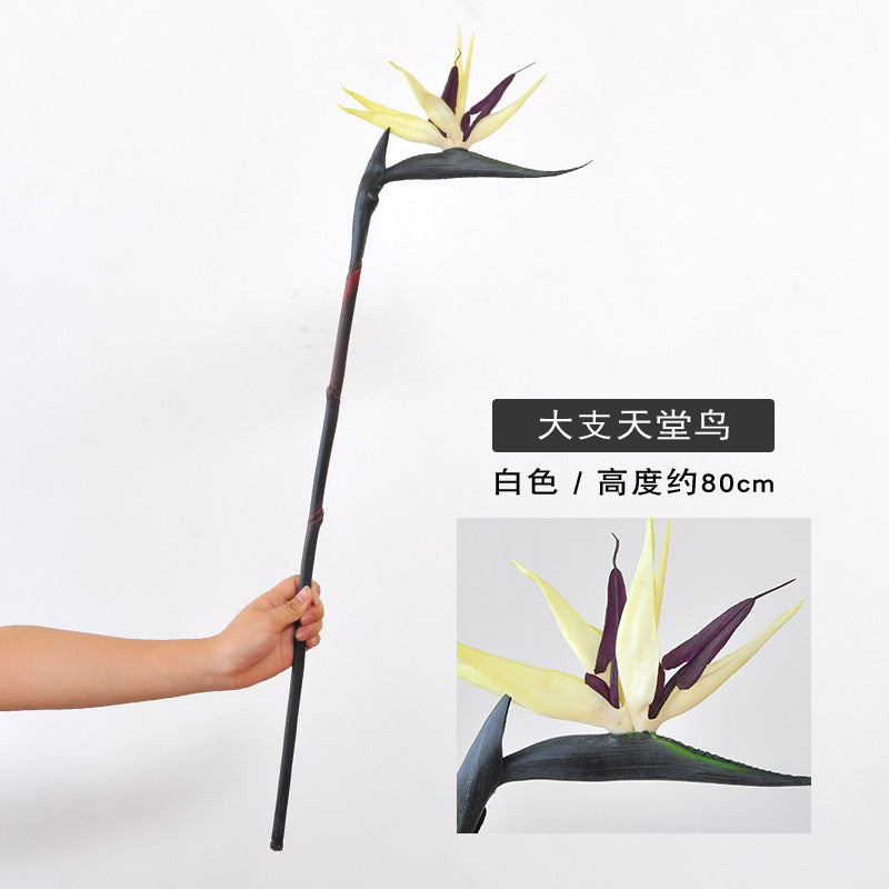 Realistic Bird of Paradise Faux Flower - Large Single Stalk for Hotel Home Decor, Elegant Floral Arrangements, Wedding Celebrations, and Stunning Photography Props