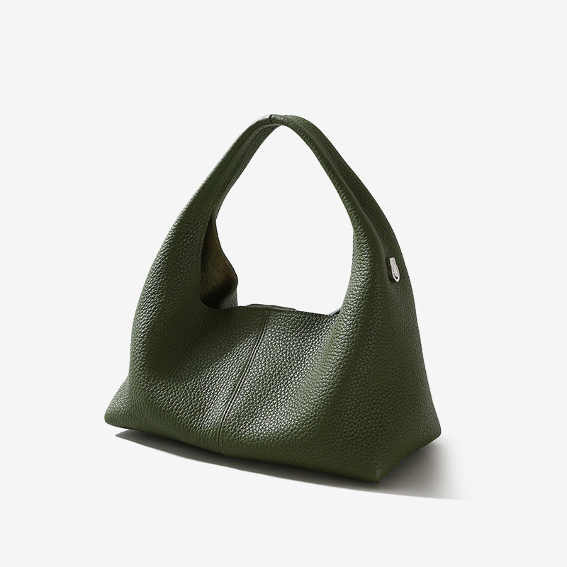 Genuine Leather Women's Tote Bag Dumpling Design Spacious with Versatile Carrying Options for Work and Everyday Use