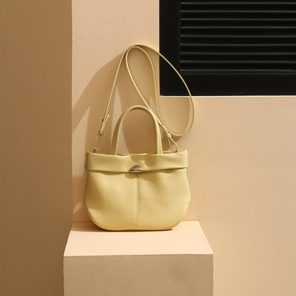 Genuine Leather Women's Tote Bag Spacious and Chic Dumpling Design for Everyday Elegance