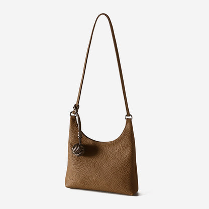 Chic Korean Style Genuine Leather Underarm Handbag Luxury Fashion Tote for Commuting Versatile Minimalist Shoulder Bag for Everyday Use