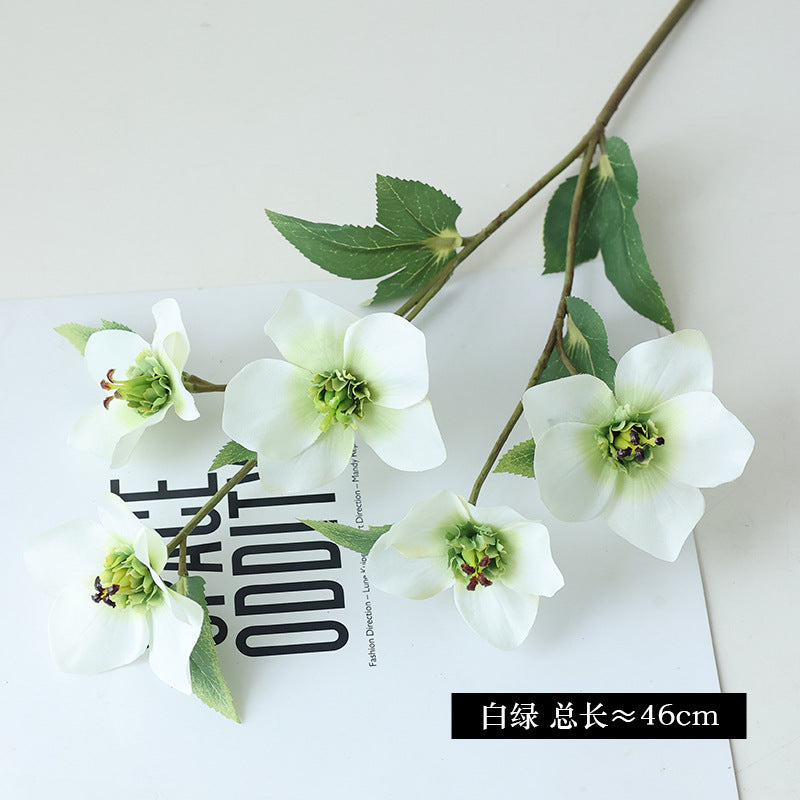 Realistic 5-Head Christmas Rose: Perfect Prop for Photography, Wedding Decorations, Home Decor, and Festive Arrangements