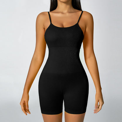 Sculpting Shoulder Straps Yoga Bodysuit for Women Enhance Your Back for Running and Fitness Workouts