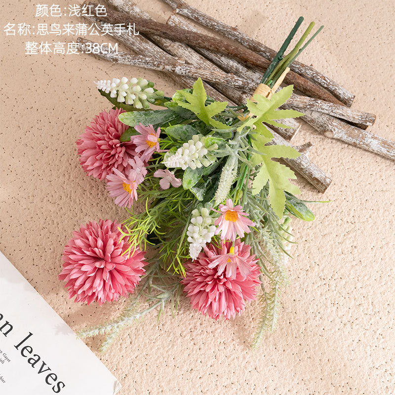 Stunning Dandelion-Inspired Faux Flower Bouquet – Perfect for Home Decor, Weddings, and Wall Art – Rose Design CF01285A